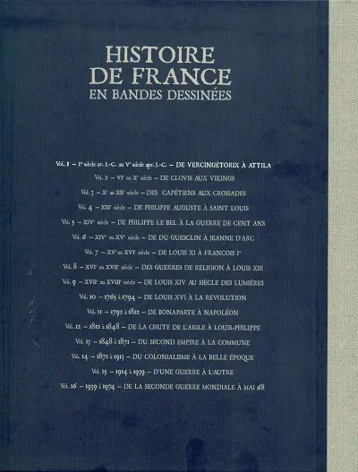 Verso de l'album Histoire de France en Bandes Dessinées Tome 1 De Vercingétorix à Attila
