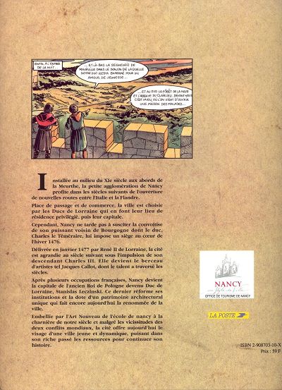 Verso de l'album Histoires des Villes Tome 9 Nancy - Cœur de Lorraine