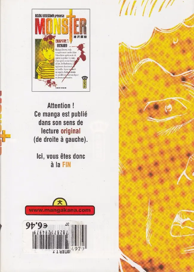 Verso de l'album Monster Chapitre 7 Richard