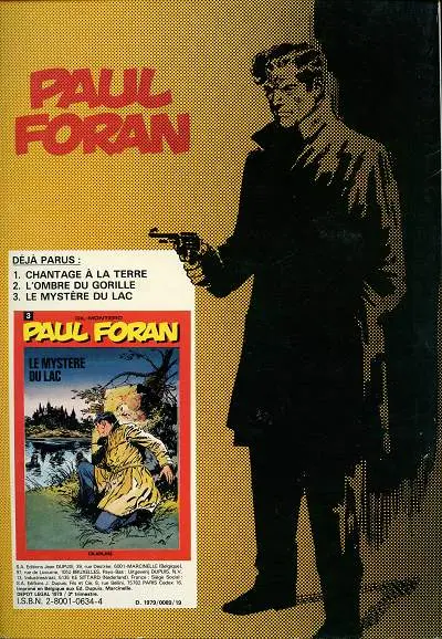 Verso de l'album Paul Foran Tome 4 La momie
