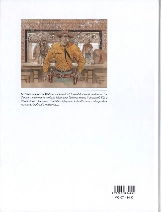 Verso de l'album Prisonnière des apaches