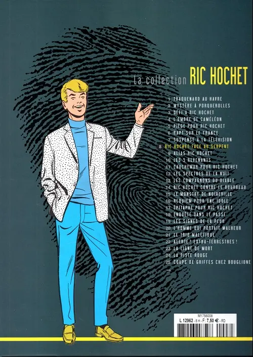 Verso de l'album Ric Hochet La collection Tome 8 Ric Hochet face au serpent