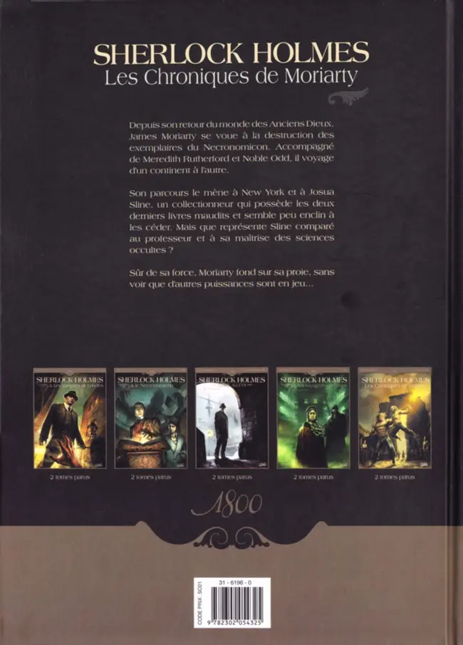 Verso de l'album Sherlock Holmes - Les Chroniques de Moriarty Tome 2 Accomplissement