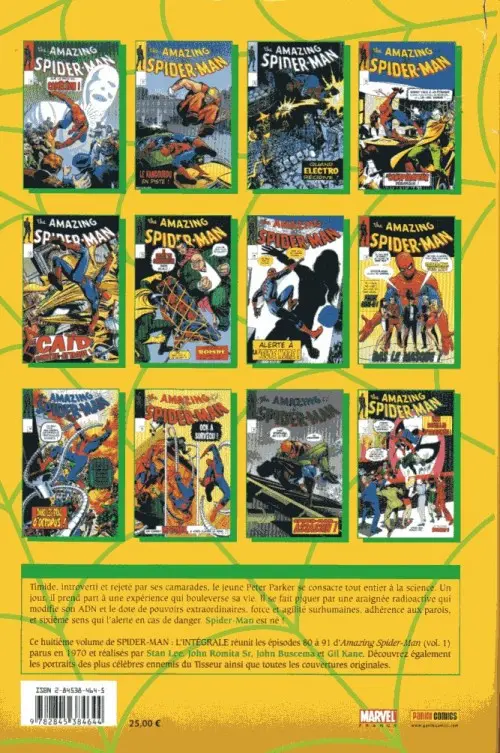 Verso de l'album Spider-Man - L'Intégrale Tome 8 1970