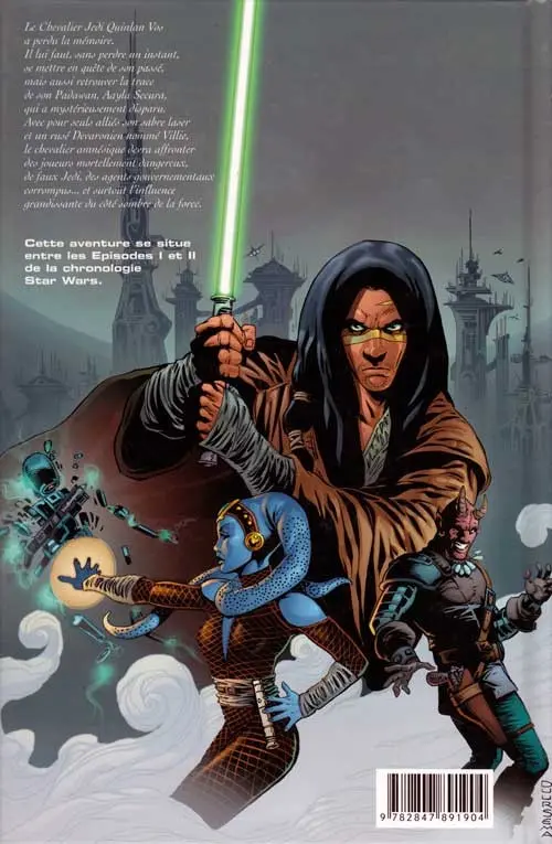 Verso de l'album Star Wars - Jedi Tome 1 La Mémoire de Quinlan Vos