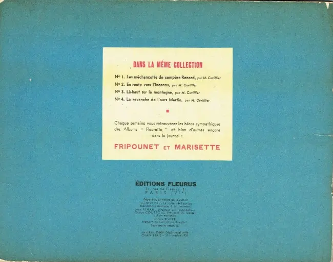 Verso de l'album Sylvain et Sylvette Tome 2 En route vers l'inconnu