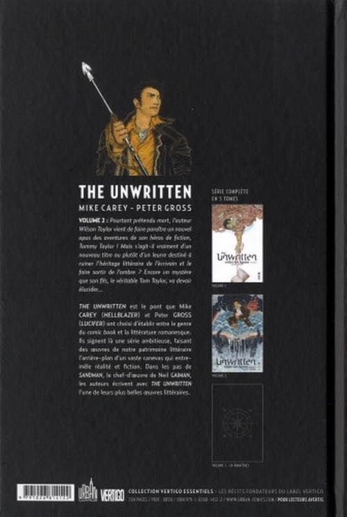 Verso de l'album The Unwritten - Entre les lignes Volume 2