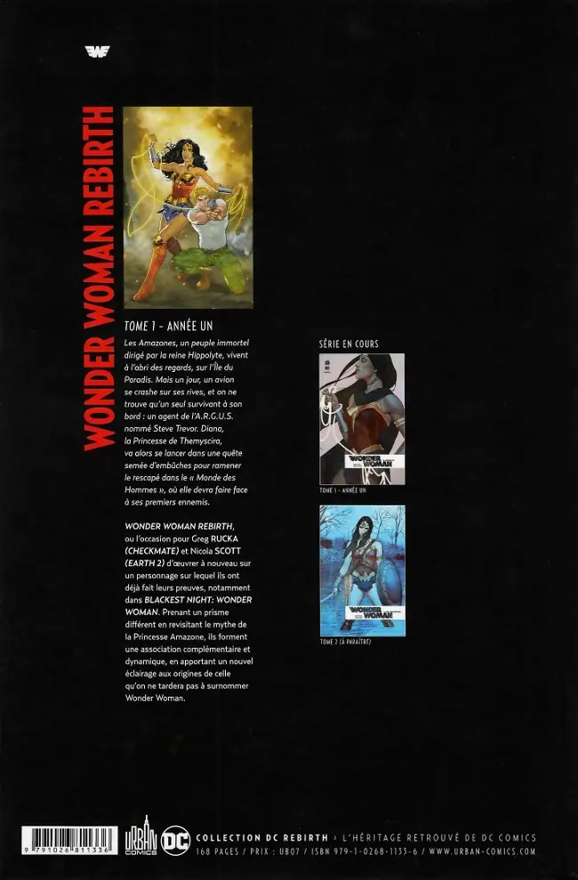 Verso de l'album Wonder Woman Rebirth Tome 1 Année Un