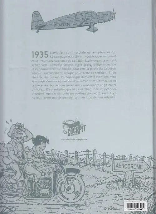 Verso de l'album L'Aviatrice Tome 1 Nora
