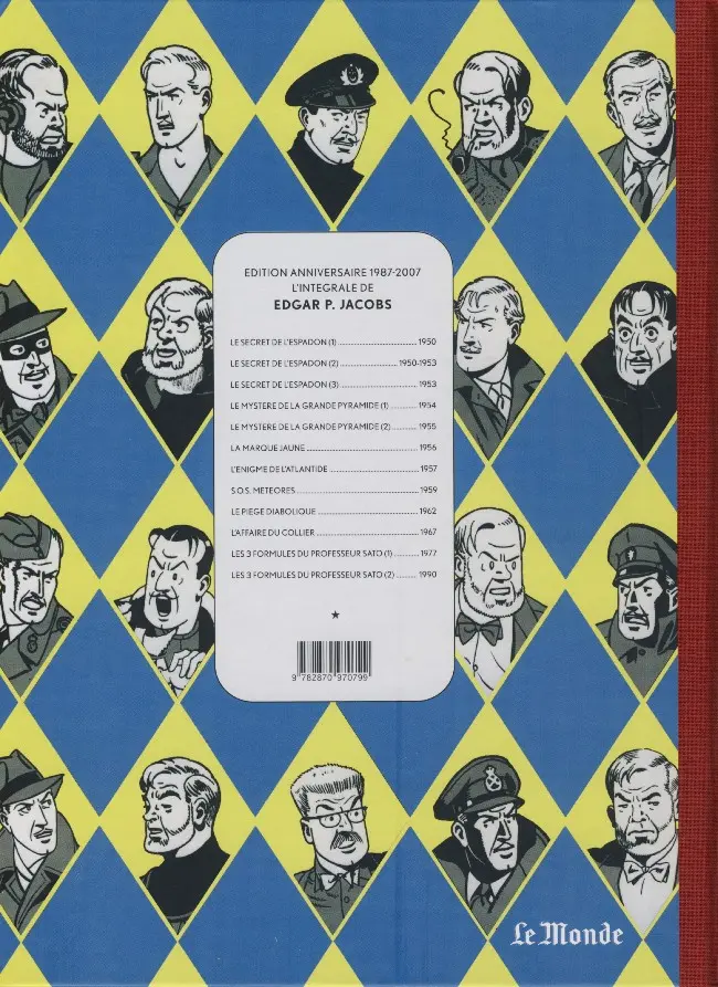 Verso de l'album Blake et Mortimer Tome 5 Le Mystère de la Grande Pyramide - Tome II - La Chambre d'Horus