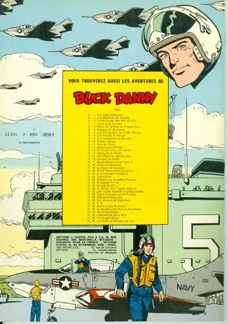 Verso de l'album Buck Danny Tome 5 Dans les griffes du Dragon Noir