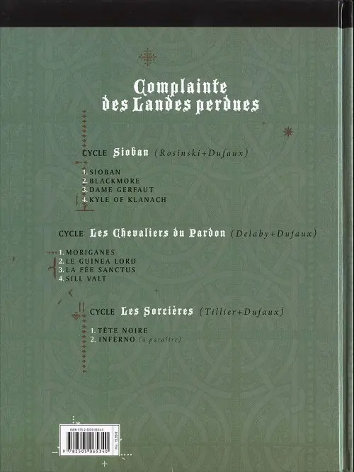 Verso de l'album Complainte des Landes perdues Les Sorcières Tome 1 Tête noire