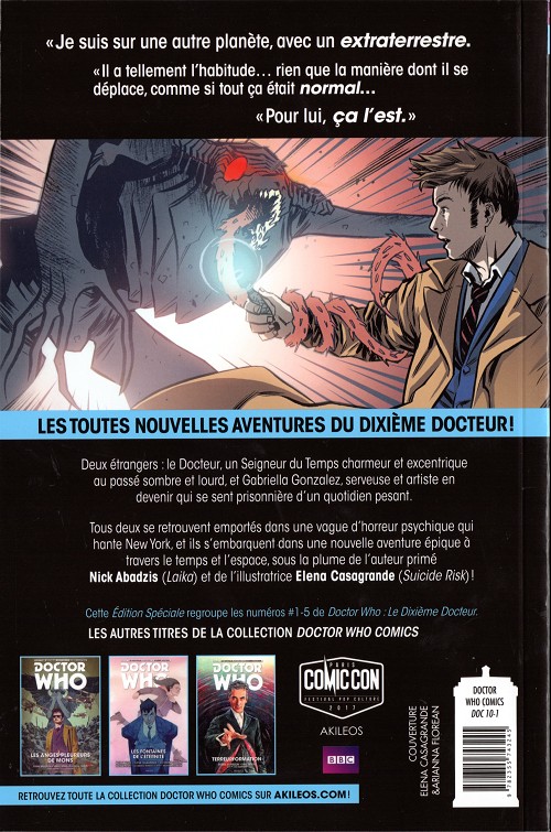 Verso de l'album Doctor Who (Les nouvelles aventures du dixième docteur) Tome 1 Les révolutions de la terreur