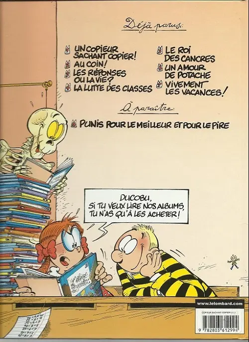 Verso de l'album L'Élève Ducobu Tome 1 Un copieur sachant copier !