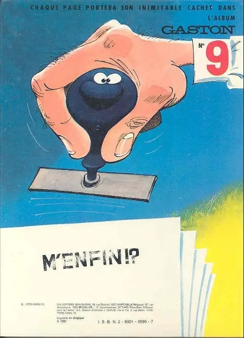 Verso de l'album Gaston Tome 8 Lagaffe nous gâte