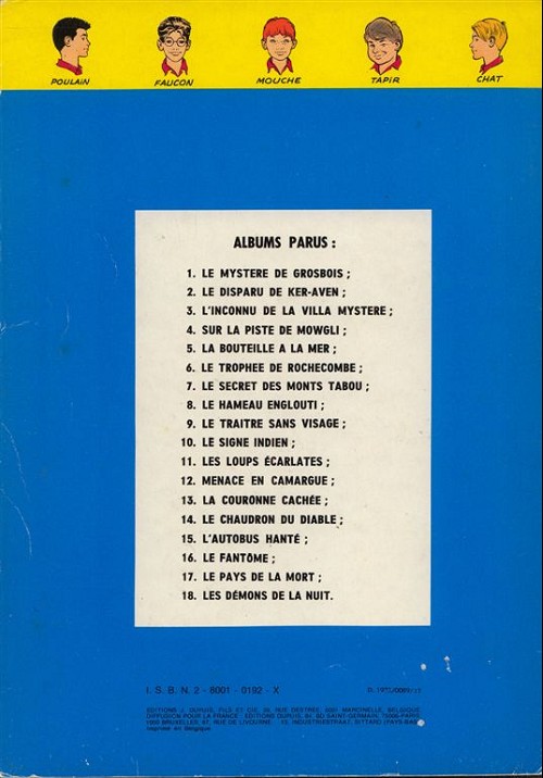 Verso de l'album La Patrouille des Castors Tome 2 Le disparu de Ker-Aven