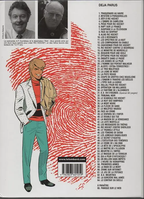 Verso de l'album Ric Hochet Tome 4 L'ombre de caméléon
