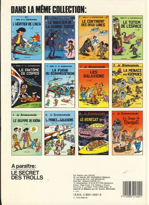 Verso de l'album Le Scrameustache Tome 6 La fugue du Scrameustache