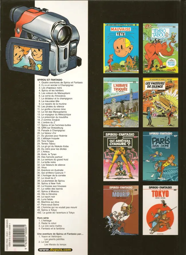Verso de l'album Spirou et Fantasio Tome 6 La corne de rhinocéros