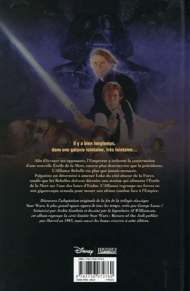 Verso de l'album Star Wars Épisode VI Le retour du Jedi