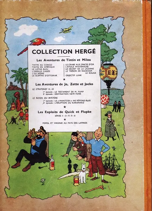 Verso de l'album Tintin Tome 5 Le lotus bleu