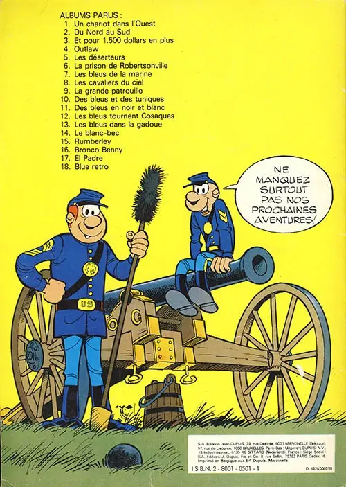 Verso de l'album Les Tuniques Bleues Tome 10 Des bleus et des tuniques