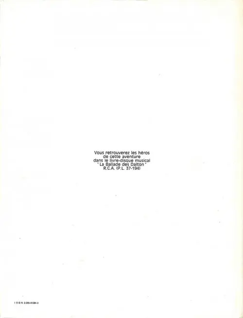 Verso de l'album Lucky Luke La ballade des Dalton