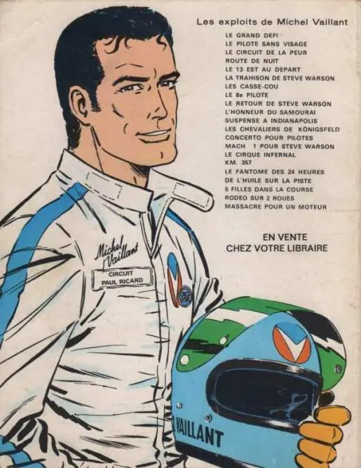 Verso de l'album Michel Vaillant Suspense au Paul Ricard