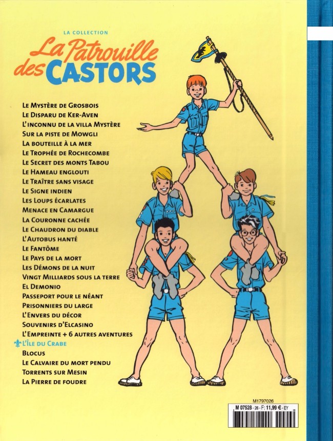 Verso de l'album La Patrouille des Castors La collection - Hachette Tome 26 L'Île du crabe