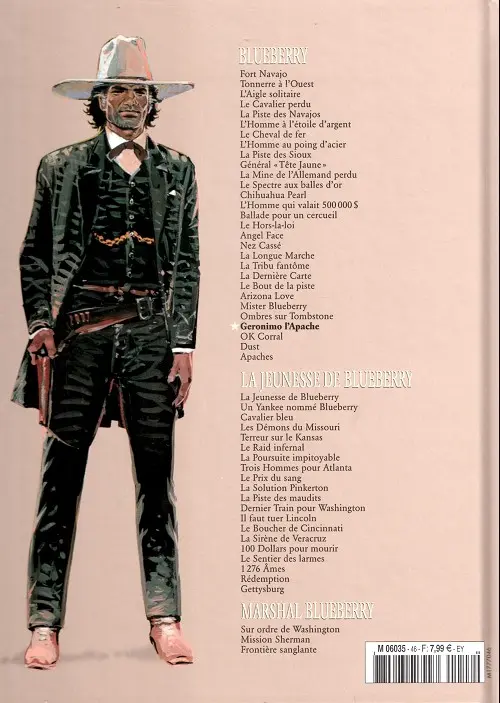 Verso de l'album Blueberry La Collection Tome 26 Geronimo l'Apache