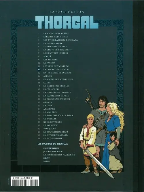 Verso de l'album Thorgal La collection Tome 12 La cité du dieu perdu