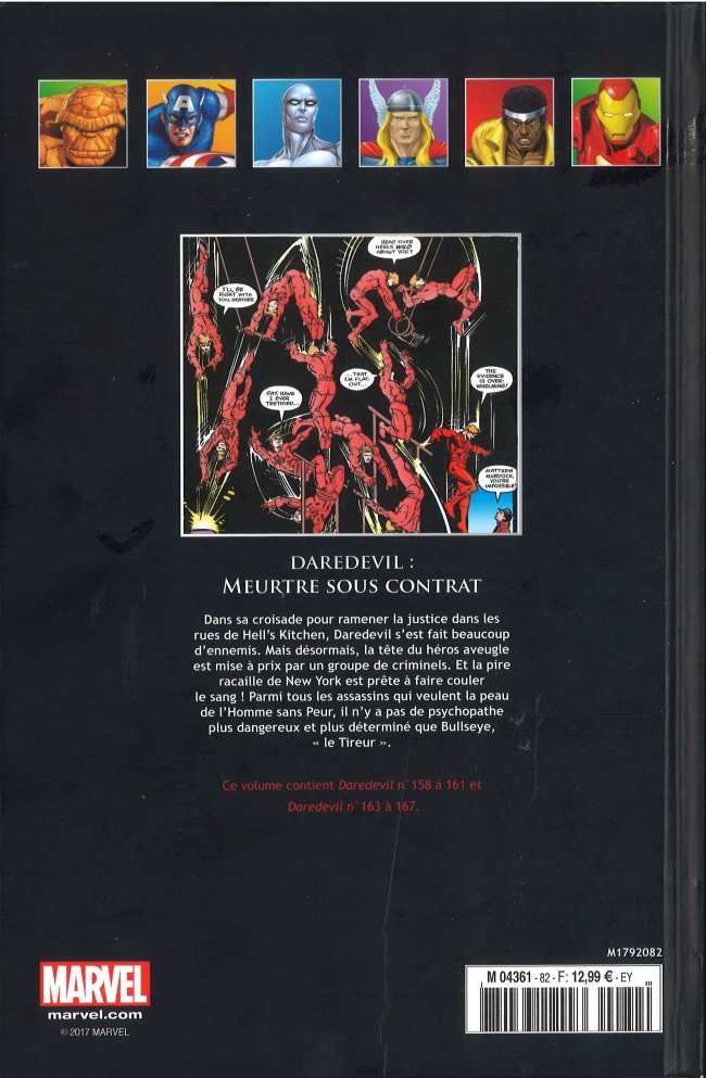 Verso de l'album Marvel Comics - La collection de référence Tome 82 Daredevil - Meurtre sous Contrat