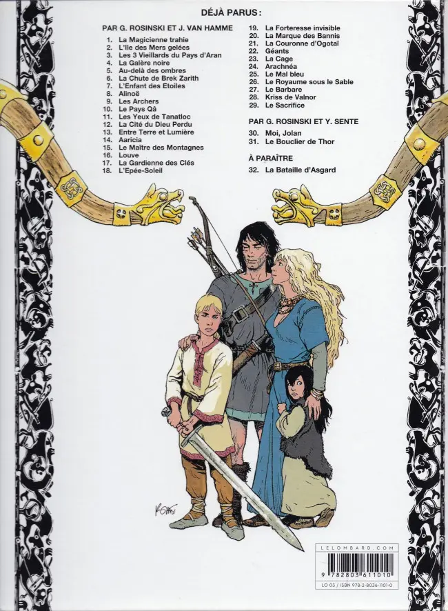 Verso de l'album Thorgal Tome 20 La Marque des Bannis