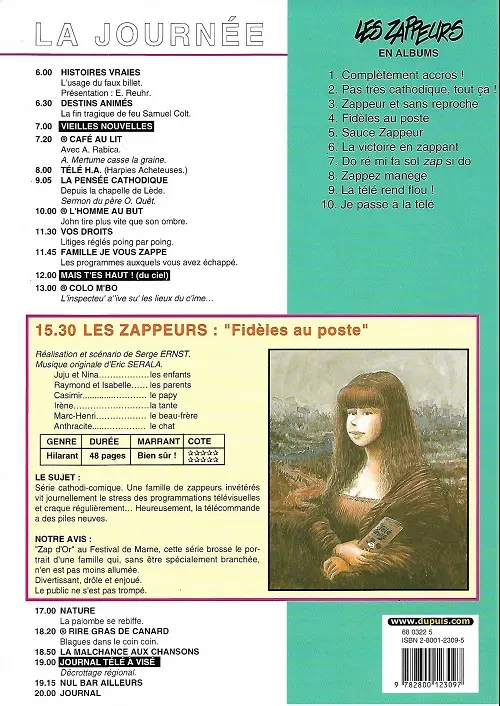 Verso de l'album Les Zappeurs Tome 4 Fidèles au poste