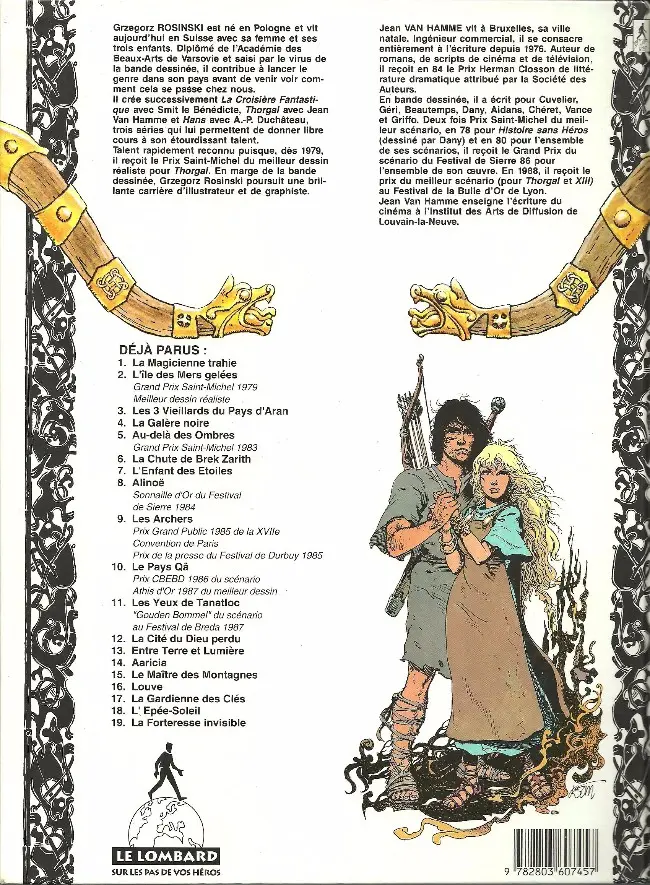 Verso de l'album Thorgal Tome 14 Aaricia