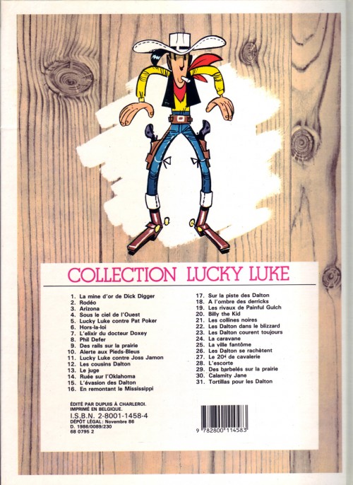 Verso de l'album Lucky Luke Tome 18 À l'ombre des derricks