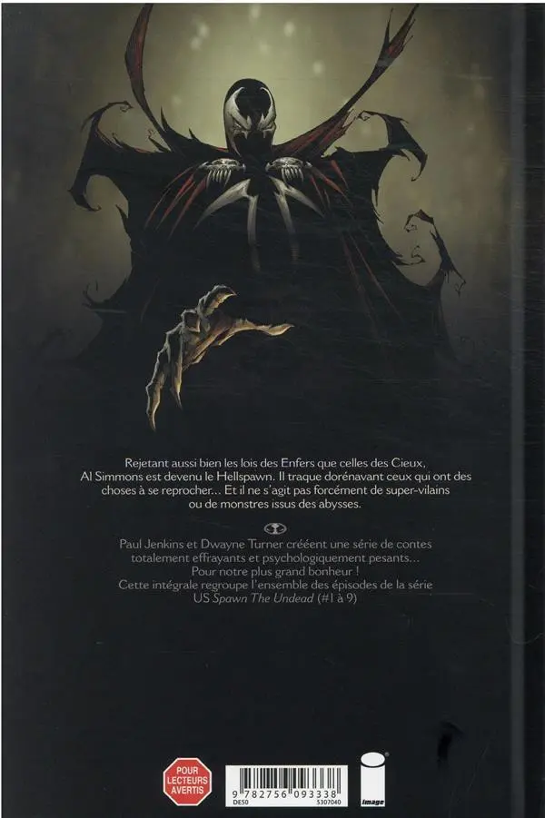 Verso de l'album Spawn - Undead Intégrale