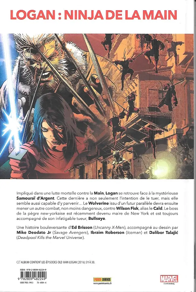 Verso de l'album Old Man Logan - Le Samouraï Ecarlate Le Samouraï Ecarlate
