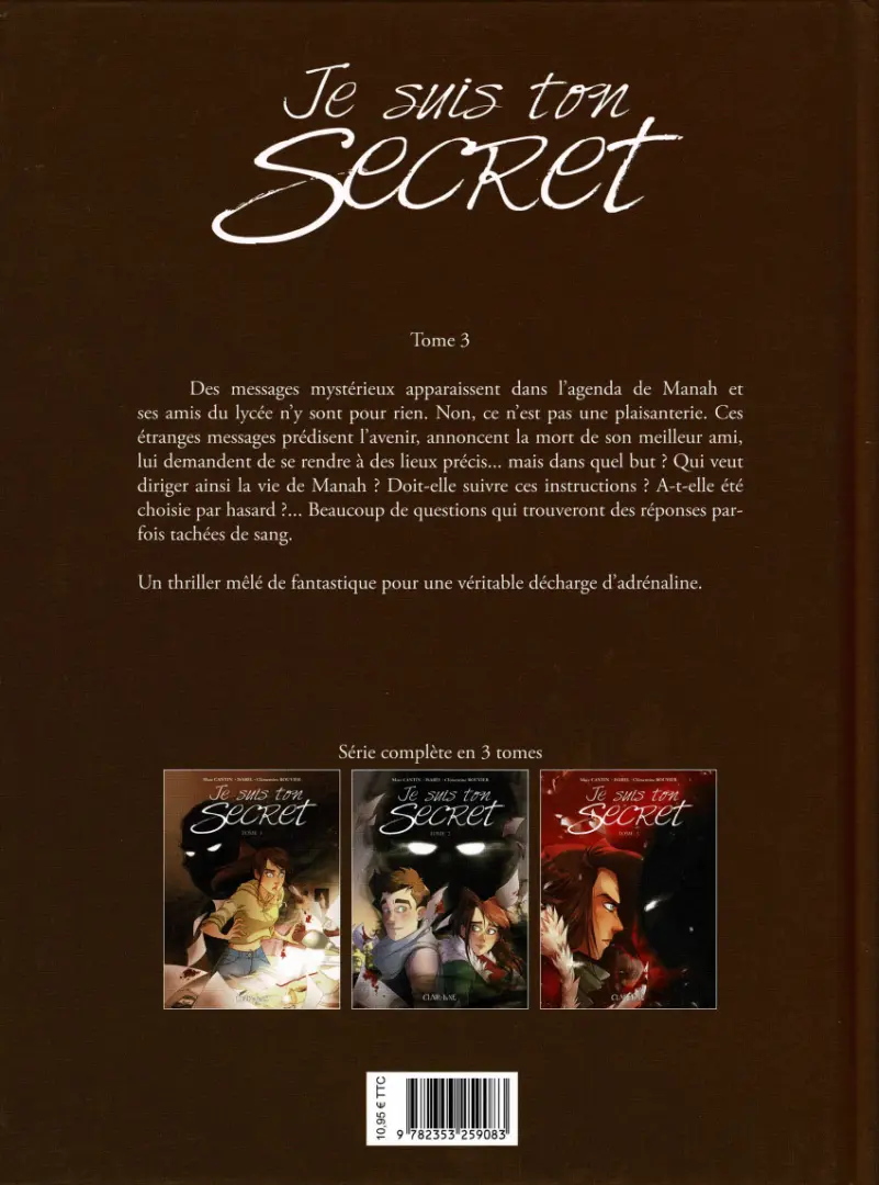 Verso de l'album Je suis ton secret Tome 3