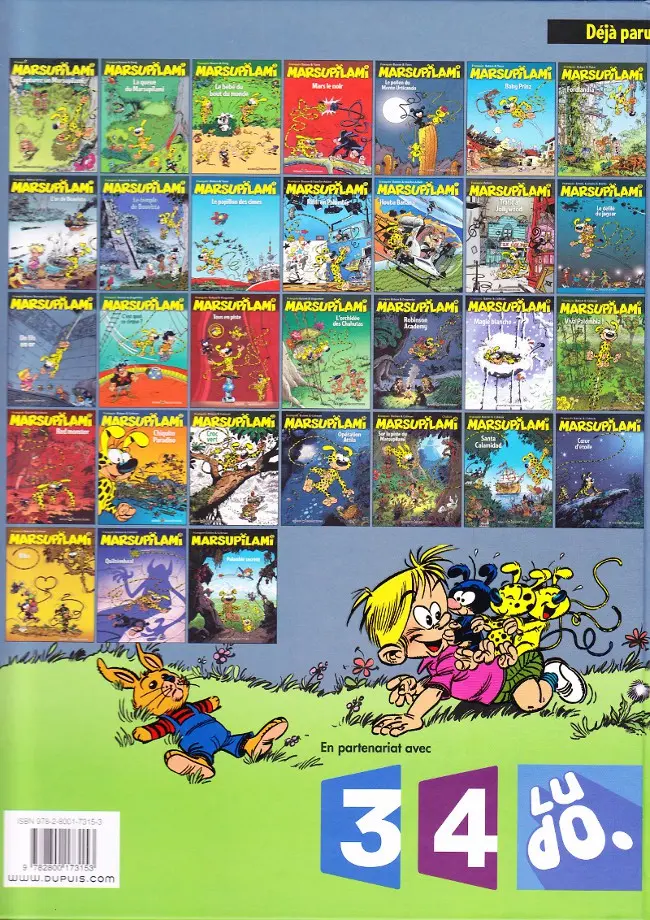 Verso de l'album Marsupilami Tome 14 Un fils en or