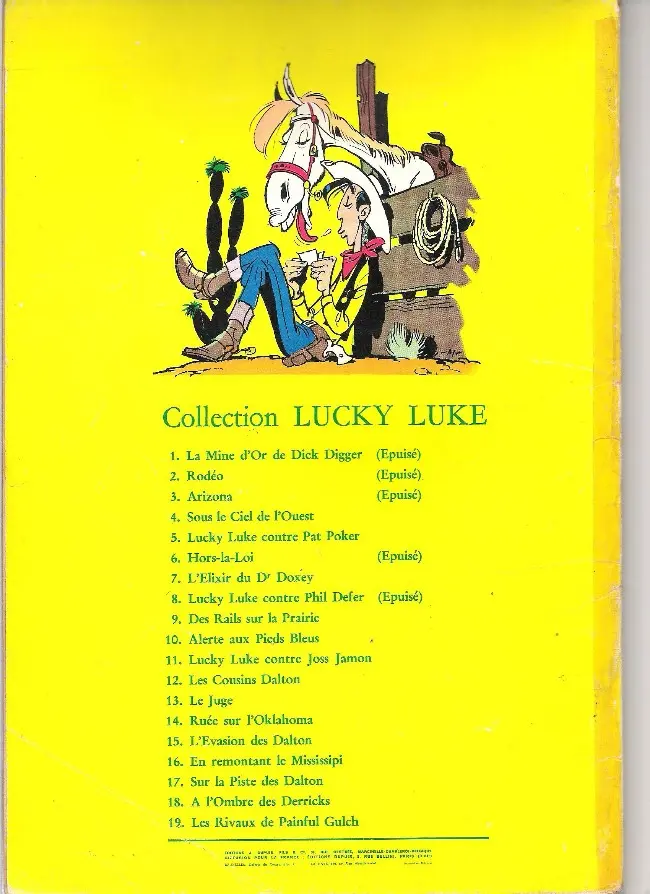 Verso de l'album Lucky Luke Tome 20 Billy the Kid