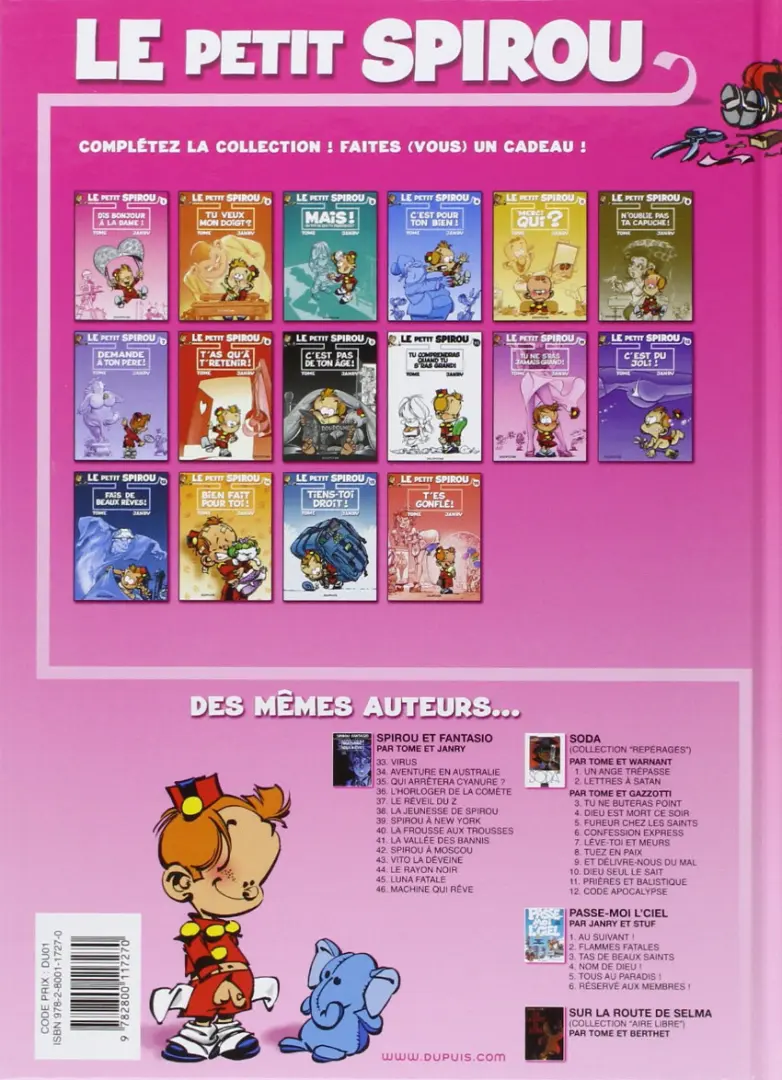 Verso de l'album Le Petit Spirou Tome 1 Dis bonjour à la dame !