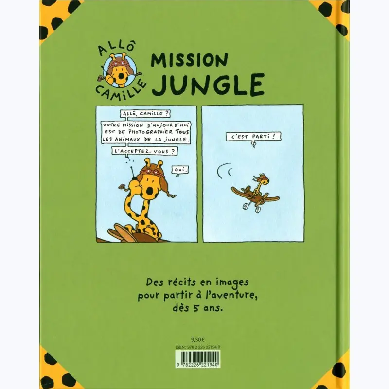 Verso de l'album Allô Camille 1 Mission jungle