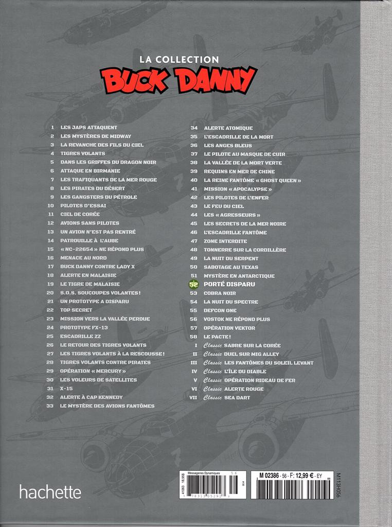 Verso de l'album Buck Danny La collection Tome 52 Porté disparu