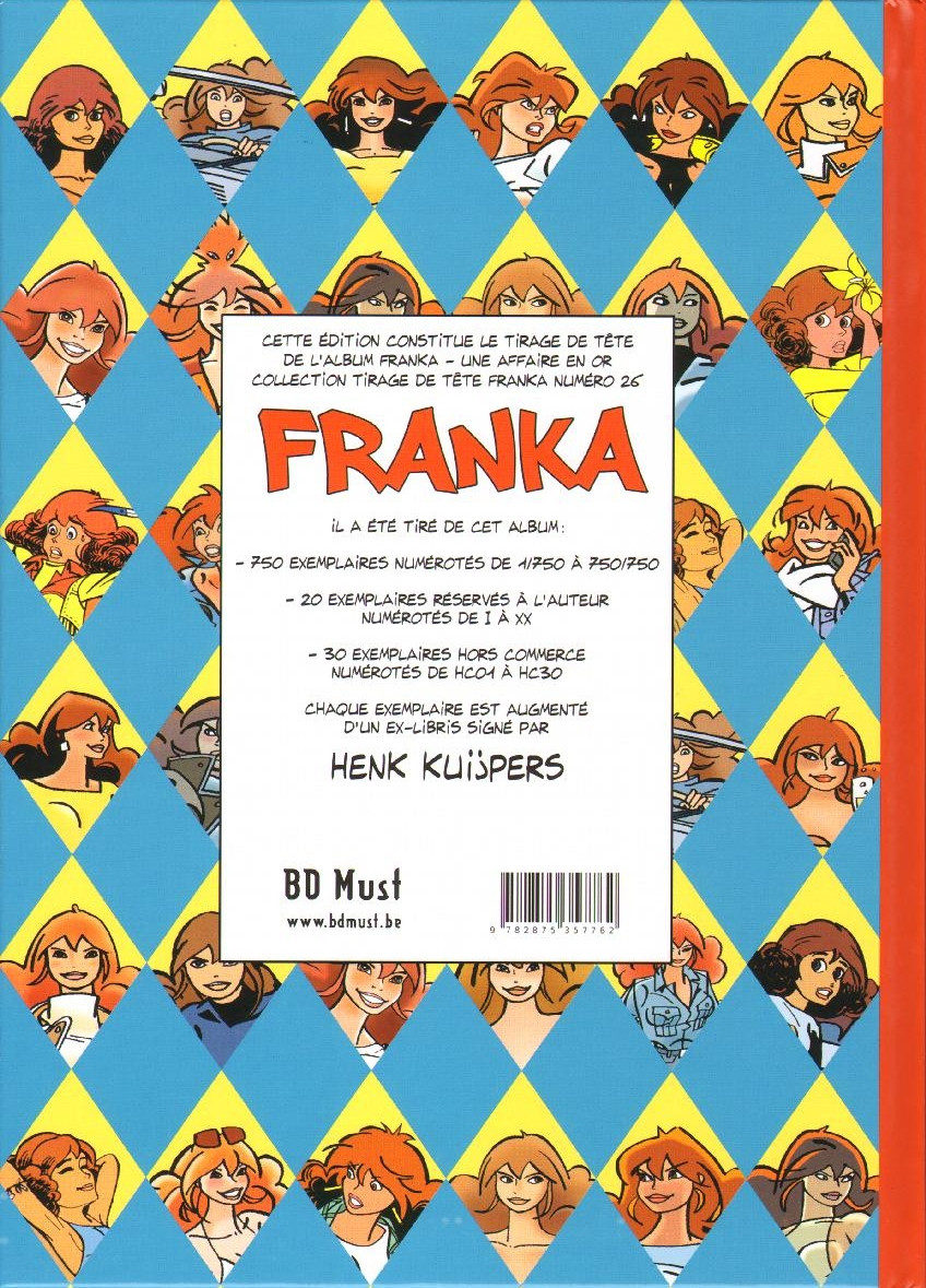 Verso de l'album Franka BD Must Tome 25 Une affaire en or