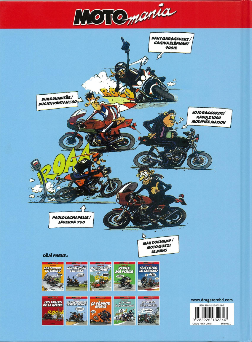 Verso de l'album Moto mania Tome 2 Les allumés des gaz