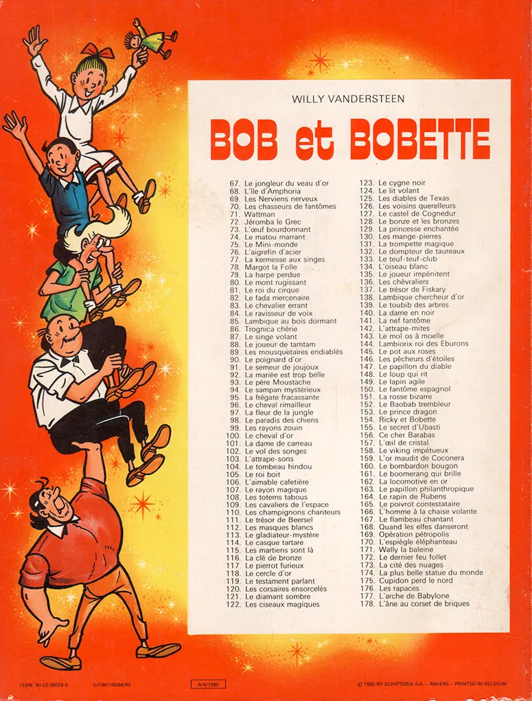 Verso de l'album Bob et Bobette Tome 72 Jeromba le Grec