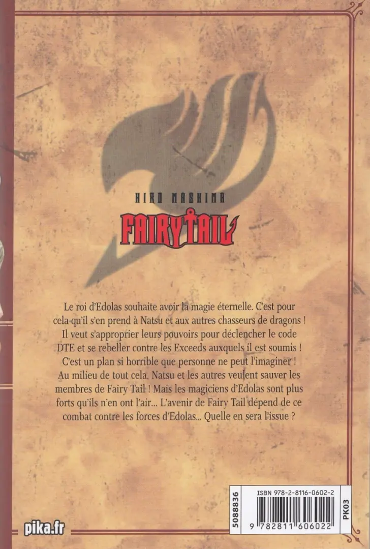 Verso de l'album Fairy Tail 22