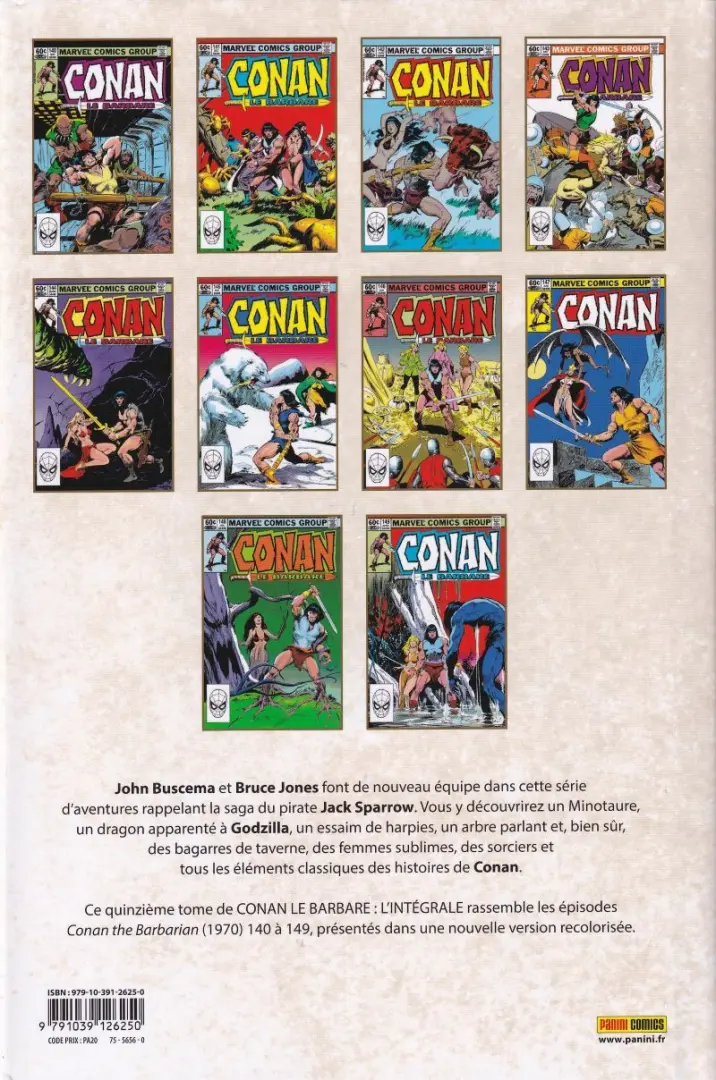 Verso de l'album Conan le barbare : l'intégrale 15 1982-1983