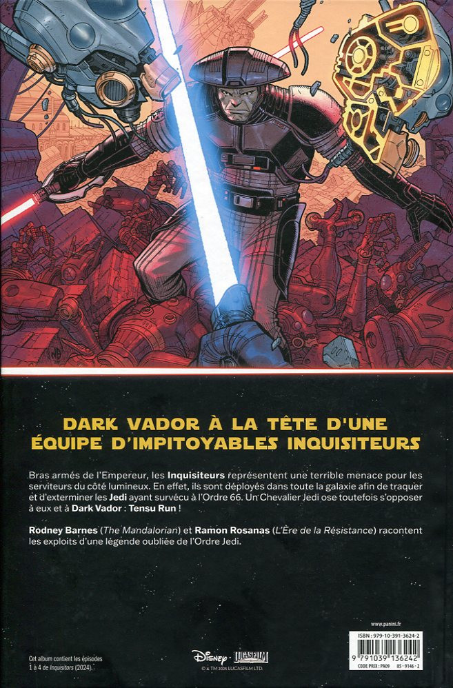 Verso de l'album Star Wars - Inquisitors Tensu Run doit mourir